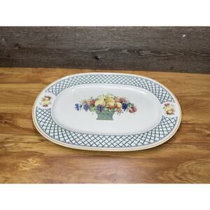 Vintage Villeroy & Boch Germany Basket Large Oval Serving Tray 16x11”